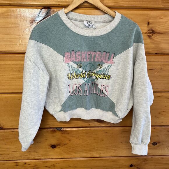 Princess Polly Sweatshirt Women 2 Los Angeles Retro Crop Distress Champs Core No - Picture 2 of 5